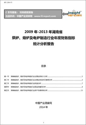 2009-2013年湖南省烘爐、熔爐及電爐制造行業(yè)財務指標分析年報